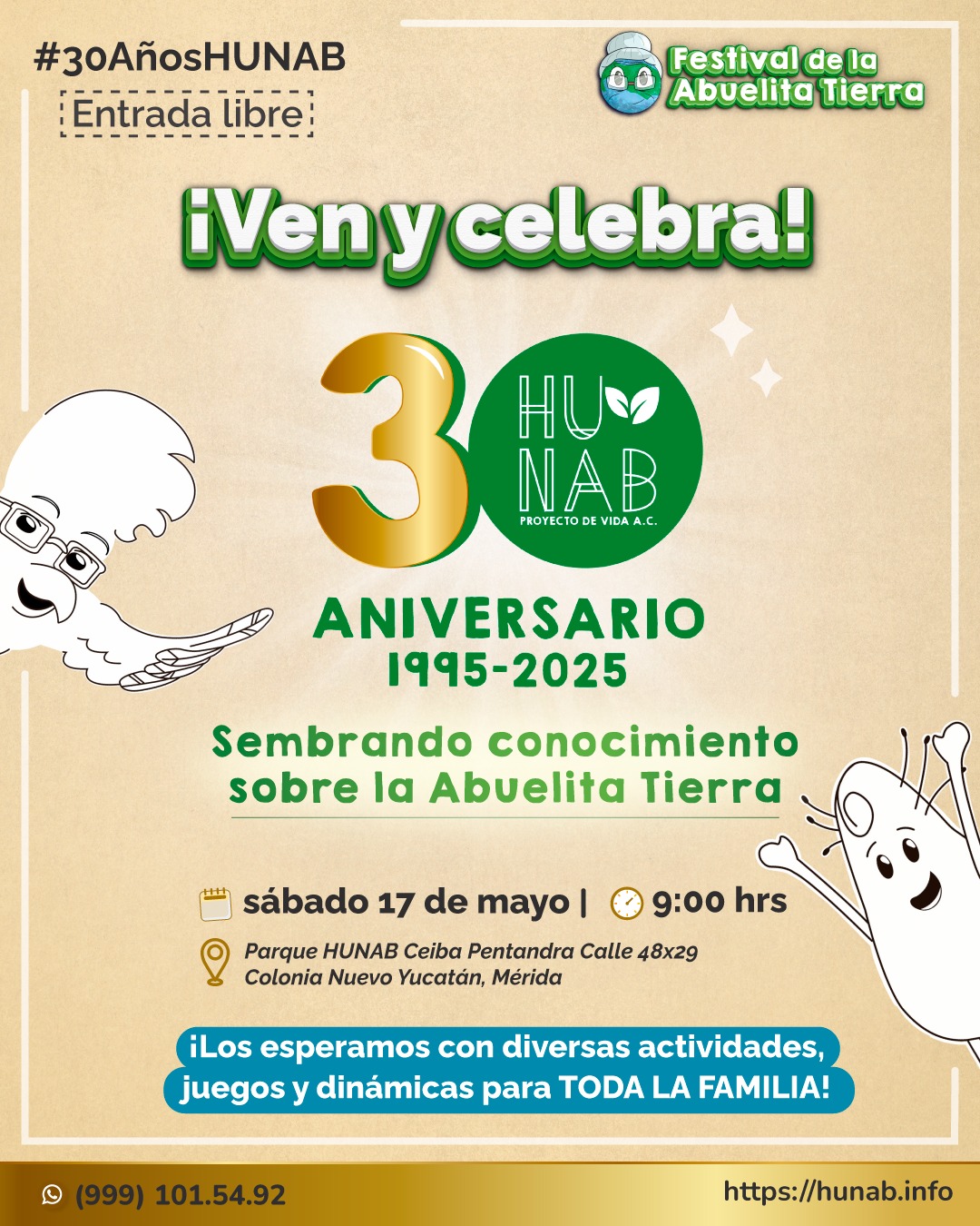HUNAB INVITA A CELEBRAR SU 30 ANIVERSARIO
