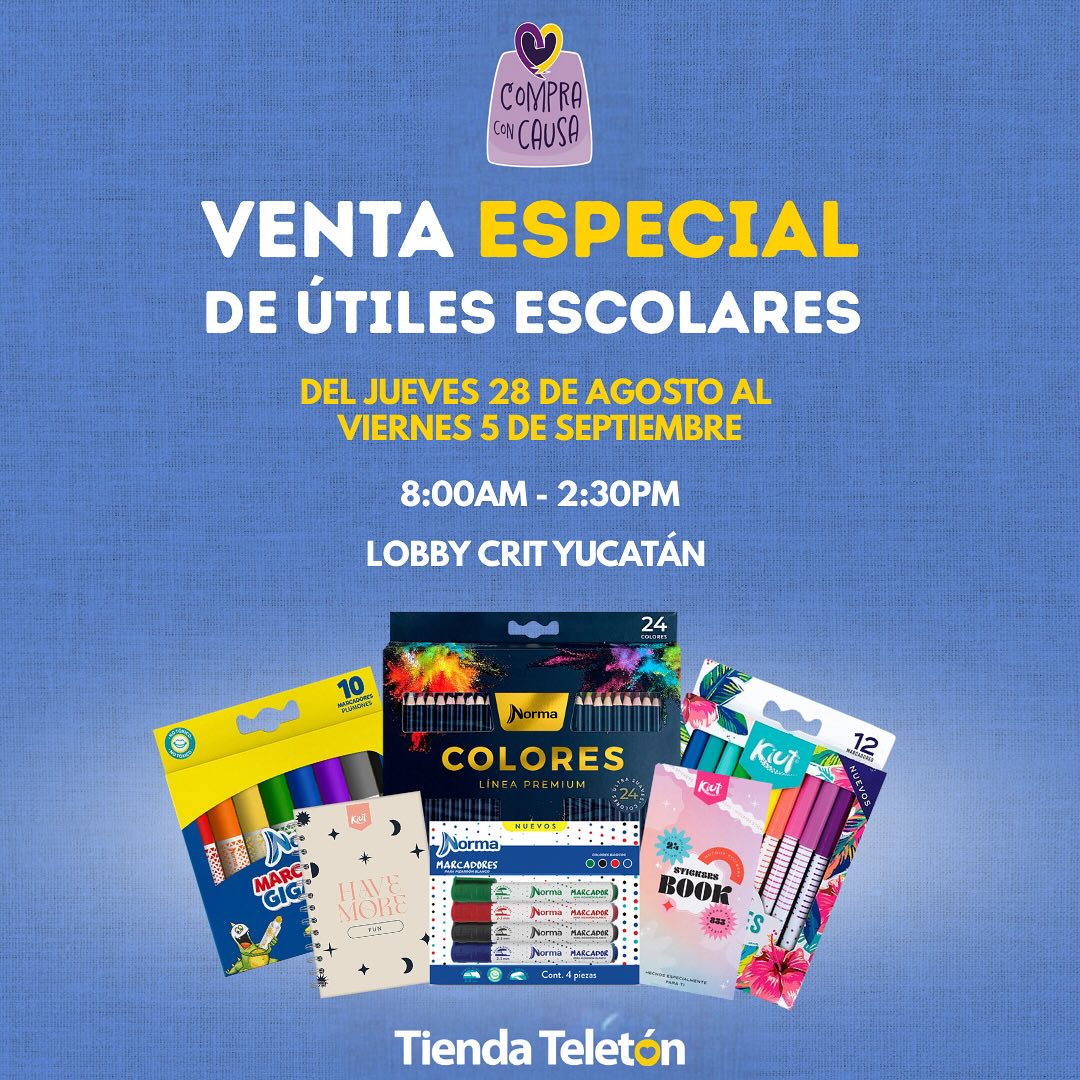 TELETÓN YUCATÁN LANZA VENTA ESCOLAR CON DESCUENTOS