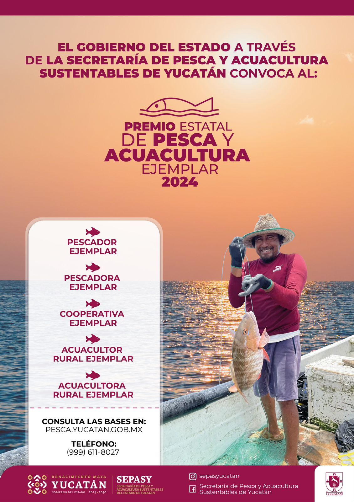 ABREN CONVOCATORIA AL PREMIO ESTATAL DE PESCA Y ACUACULTURA EJEMPLAR
