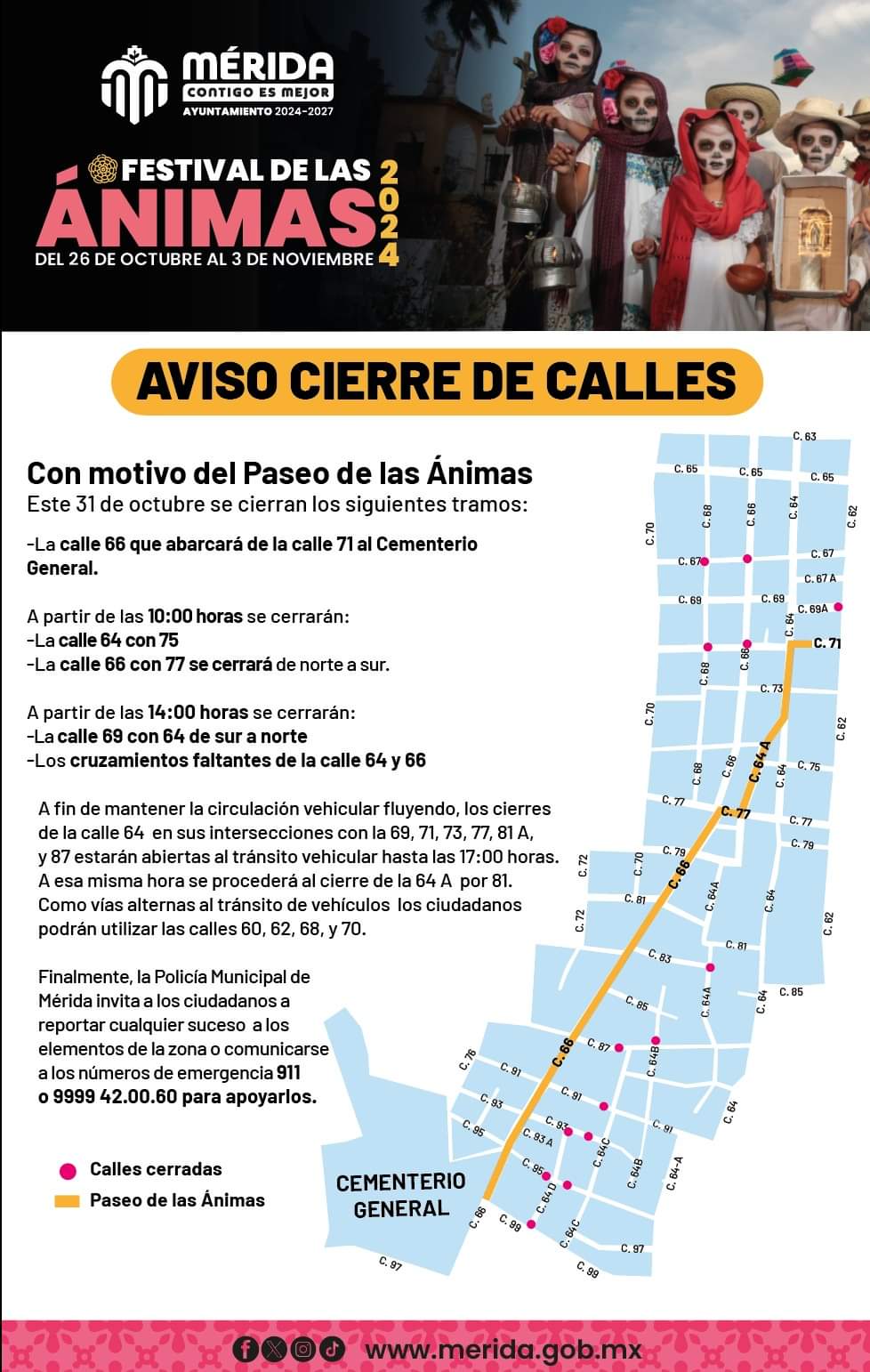 CIERRAN CALLES POR PASEO DE LAS ÁNIMAS
