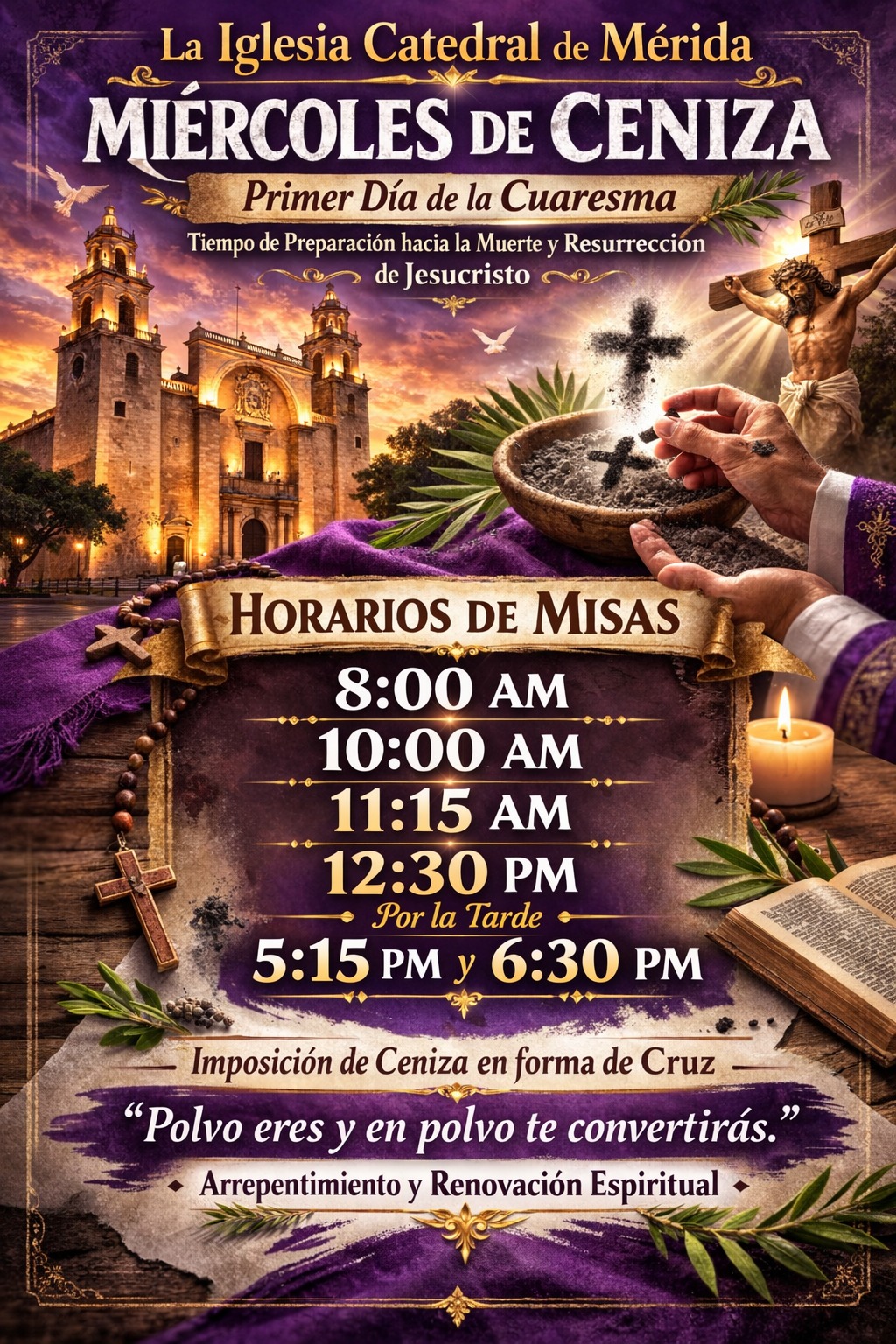 INICIA LA CUARESMA Y LA CATEDRAL DE MERIDA TIENE LISTOS LOS HORARIOS DE LAS MISAS