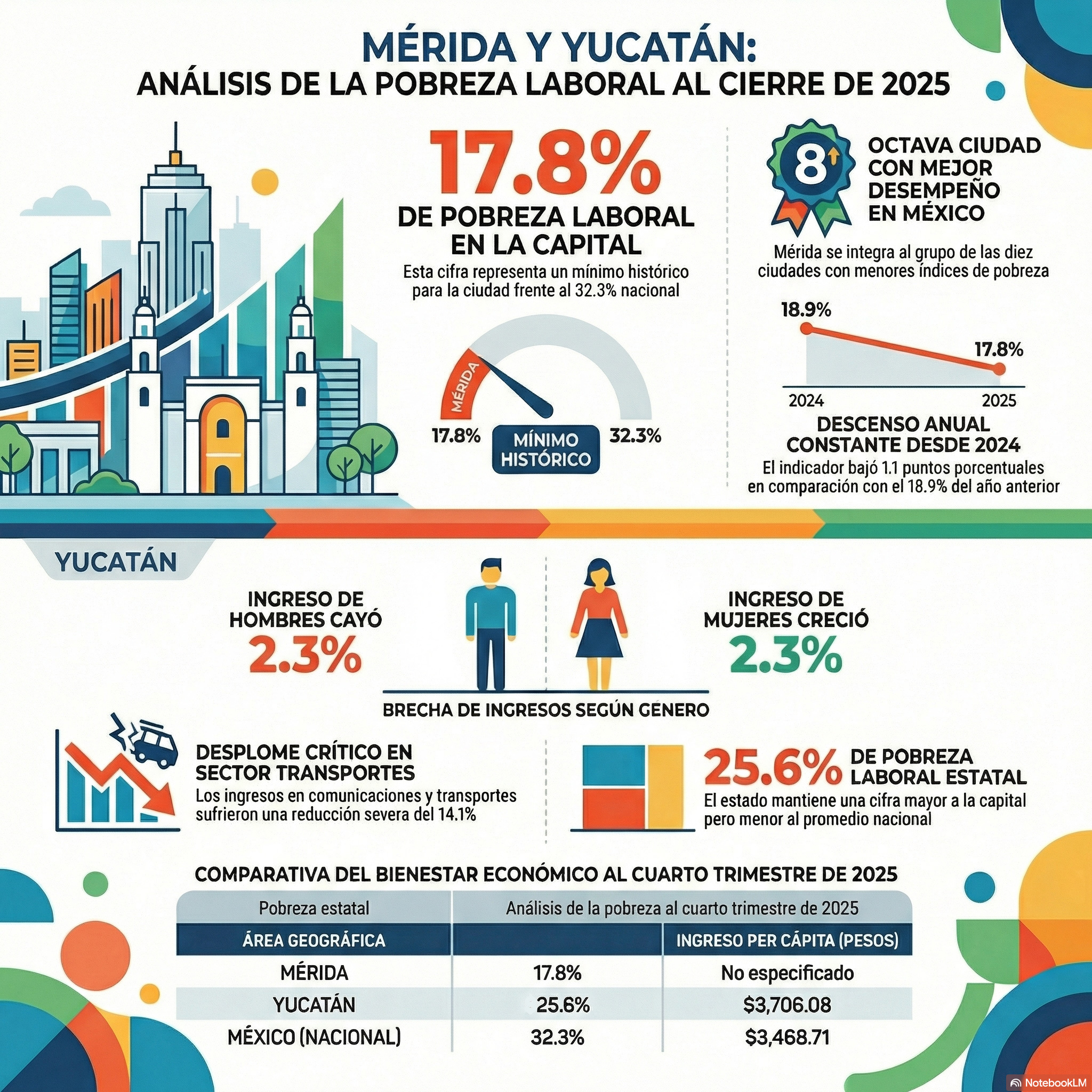 MERIDA REPORTA UN MINIMO HISTORICO EN POBREZA LABORAL