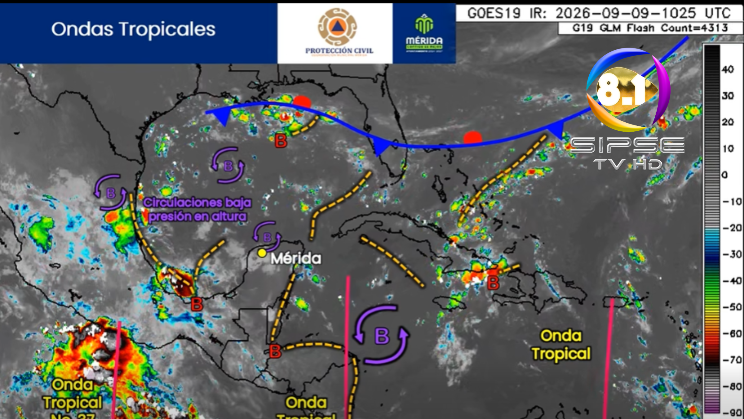Lluvias intensas mantienen en alerta a Mérida y Yucatán