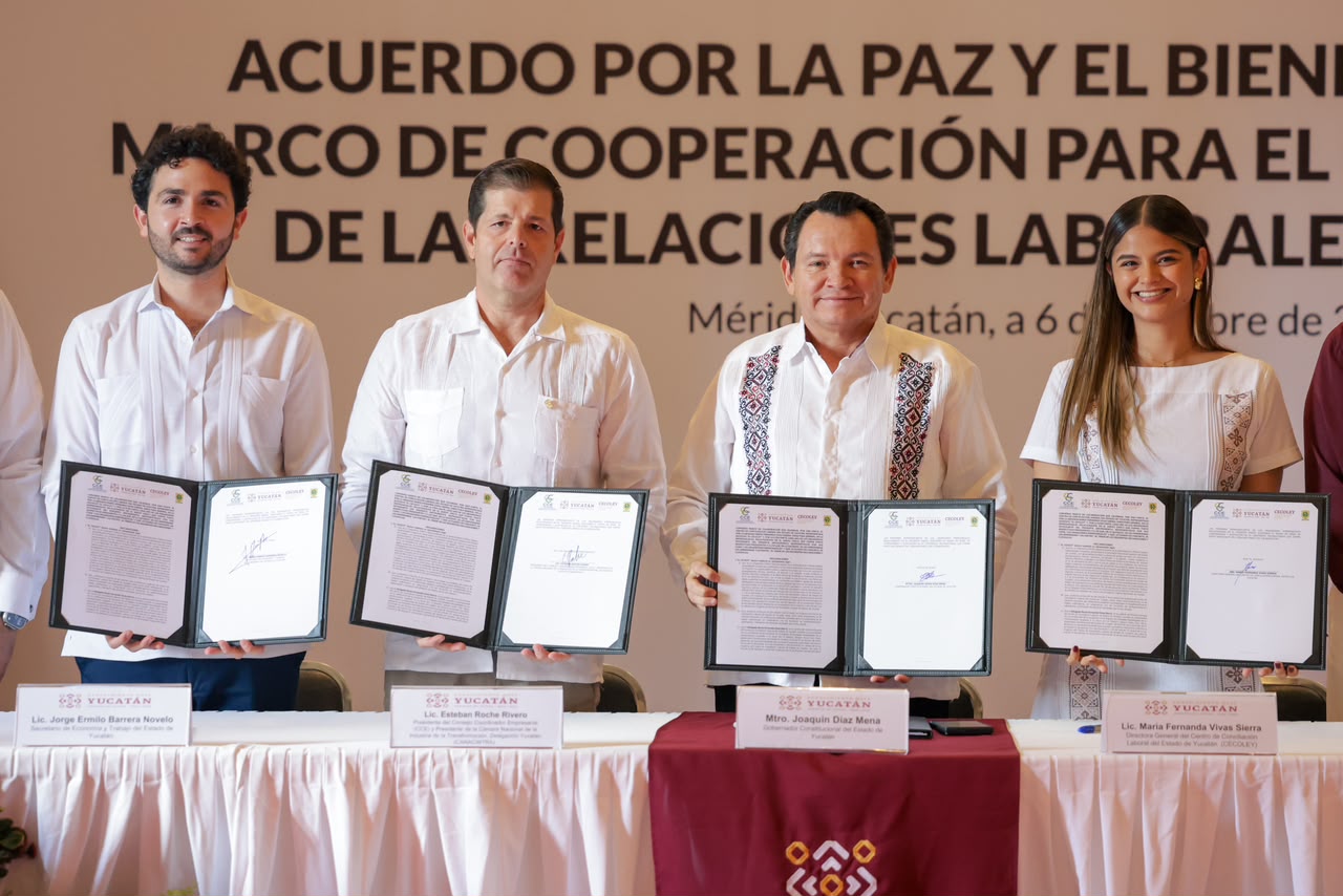 YUCATÁN FIRMA ACUERDO PARA PREVENIR CONFLICTOS LABORALES
