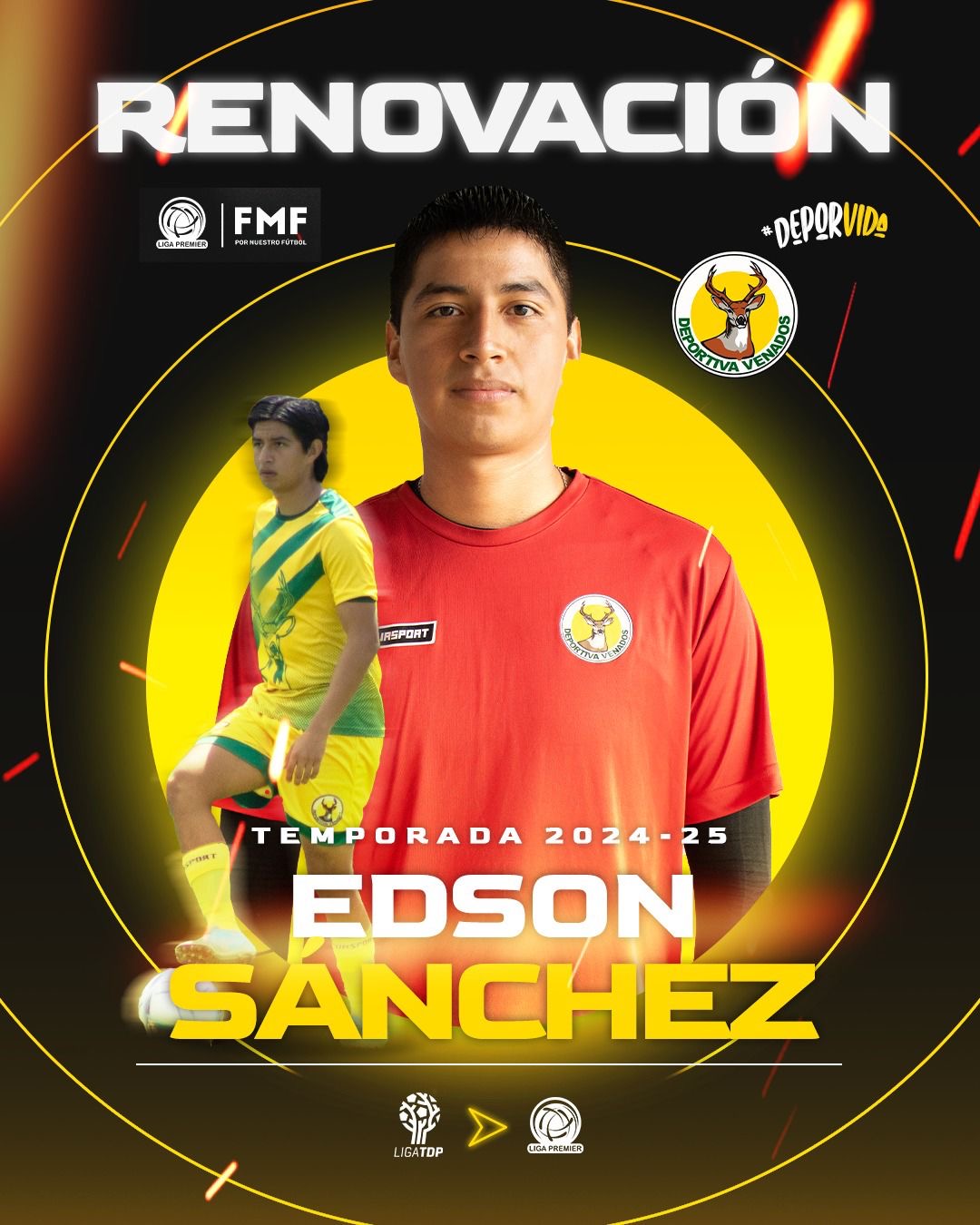 DEPORTIVA RENUEVA A EDSON SÁNCHEZ