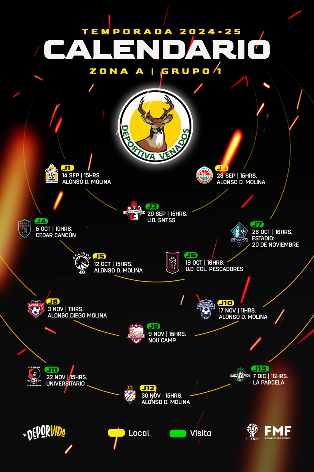 DEPORTIVA VENADOS TDP YA TIENE CALENDARIO 