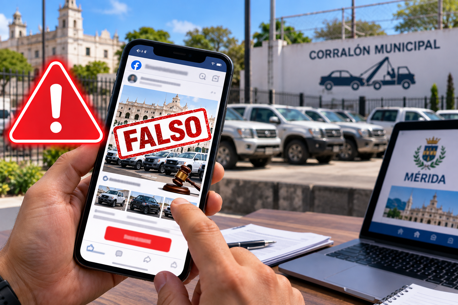 ALERTAN POR PÁGINA FALSA QUE OFRECE SUPUESTAS SUBASTAS DE VEHÍCULOS EN MÉRIDA