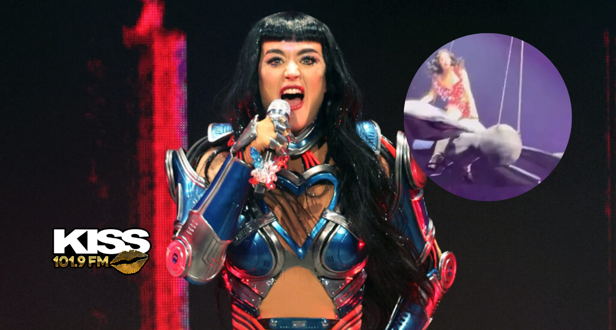 Katy Perry queda suspendida en el aire durante concierto.