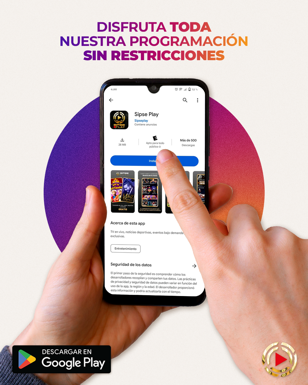 Descarga la app SIPSE Play